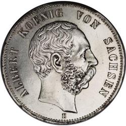 Germany Saxony. Albert 5 Mark 1893E, KM1246, UNC