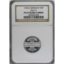 Germany Weimar Republic. 50 Pfennig 1920-A,