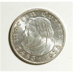 Germany Third Reich. 5 Reichsmark 1933-A, KM-80,