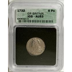 Great Britain George II Sixpence 1732, roses and