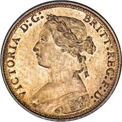 Great Britain Victoria Bun Head bronze Halfpenny