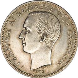 Greece George I silver 2-Drachmai 1873, KM-39,