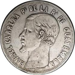 Guatemala Republic Peso 1859, KM178, nice VF,