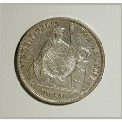 Guatemala Republic 1894 Counterstamp on Peru