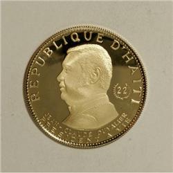 Haiti Republic gold 1000 Gourdes 1973, KM111,