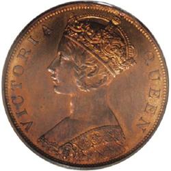 Hong Kong Victoria. Proof 1 Cent 1876, Bust