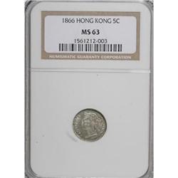 Hong Kong Victoria. 5 Cents 1866, KM5, Prid-113,