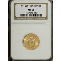 Iran Mohamed Shah gold Pahlavi 1337SH (1958),