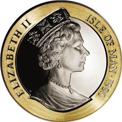 Isle of Man Elizabeth II Penny Black Gold Crown
