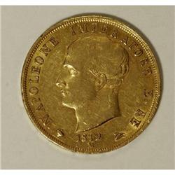 Italy Kingdom of Napoleon. Gold 40 Lira 1812-M,