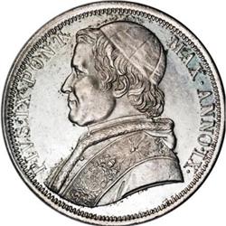 Italy Papal States. Papacy silver Scudo 1854-R,