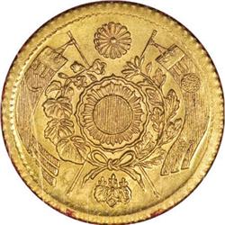 Japan Meiji 4 (1871) gold 1 Yen, High Dot, KM-9,