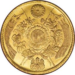 Japan Meiji 3 (1870) gold 2 Yen, KM10, JNDA-1.4,