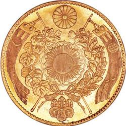 Japan Meiji 3 (1870) gold 5 Yen, KM11, JNDA-1.3,