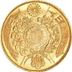 Japan Meiji 3 (1870) gold 5 Yen, KM11, JNDA-1.3,