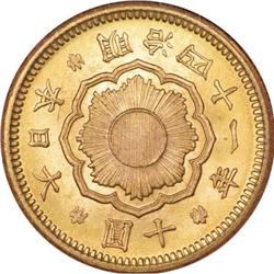 Japan Meiji 41 (1908) gold 10 Yen, KM33,