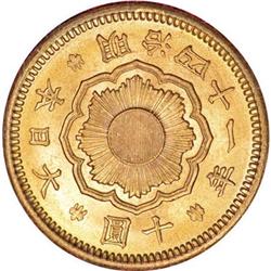 Japan Meiji 41 (1908) gold 10 Yen, KM33,