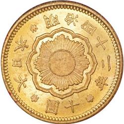 Japan Meiji 42 (1909) gold 10 Yen, KM33,