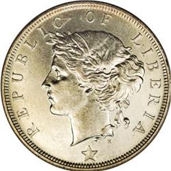 Liberia Republic 50 Cents 1906H, KM9, lustrous