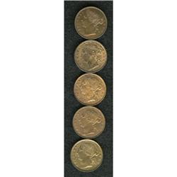 Mauritius Victoria Cent Selection, KM7, five