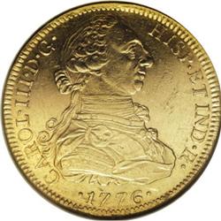Mexico Charles III gold 8 Escudos 1776 Mo-FM,