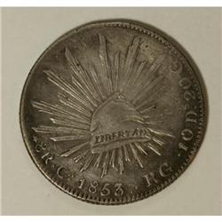 Mexico Republic Cap and Rays 8 Reales 1853