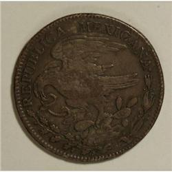 Mexico Republic Hookneck 8 Reales 1824 Mo-JM,