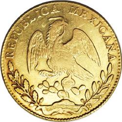 Mexico Republic Hand on Book gold 8 Escudos 1871