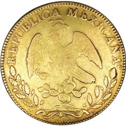 Mexico Republic Hand on Book gold 8 Escudos