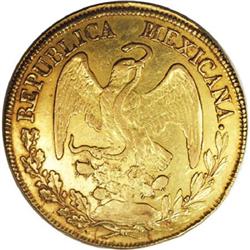 Mexico Republic Hand on Book gold 8 Escudos