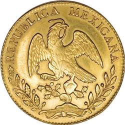 Mexico Republic Hand on Book gold 8 Escudos