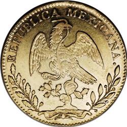 Mexico Republic Hand on Book gold 8 Escudos 1871