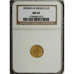 Mexico Republic gold Peso 1895 Mo-M, KM410.5,