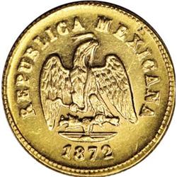 Mexico Republic gold 2-1/2 Pesos 1872 Mo-M,