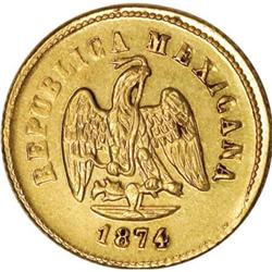 Mexico Republic gold 2-1/2 Pesos 1874 Mo-B,
