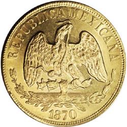 Mexico Republic gold 20 Pesos 1870 Go-S,