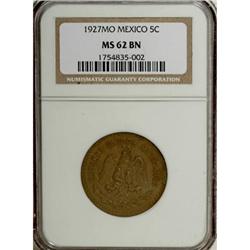 Mexico United States 5 Centavos 1927, KM422,