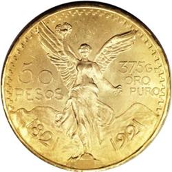 Mexico Estados Unidos gold 50 Pesos 1921, KM481, 