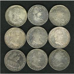 Mexico A 9-piece lot of Mexico portrait 8 Reales