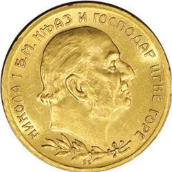 Montenegro Nicholas I gold 10 Perpera 1910, KM8,