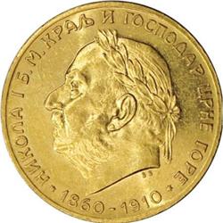 Montenegro Nicholas I gold 20 Perpera 1910,
