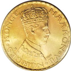 Norway: Haakon VII gold 20 Kroner 1910, KM376, n