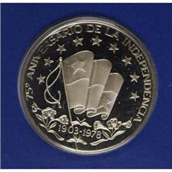 Panama Republic gold 75 Balboas 1978, KM55,