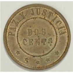 Paraguay Republic Pattern 2 Centimos 1868 -