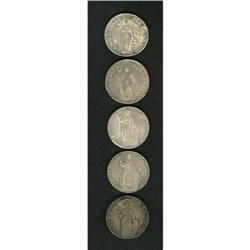 Peru Republic Quintet of 8 Reales, KM142.3