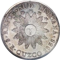 Peru South Peru Republic 8 Reales 1838-MS Cuzco,