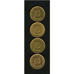 Peru Republic gold Libra Foursome, KM207, four