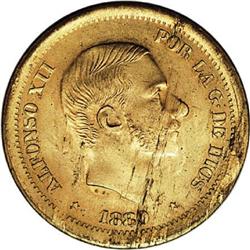 Philippines Alfonso XII Brass Pattern 50