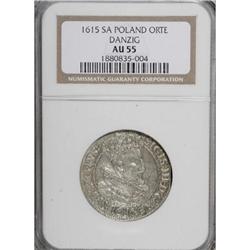 Poland Danzig. Sigismund III Orte 1615 SA, KM6,
