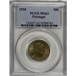 Portugal Republic 50 Centavos 1928, KM-578, MS63